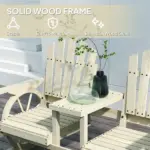 Outsunny 2-Seat Wooden Garden Bench with Table, Umbrella Hole, High Backrest, Armrests for Backyard, Patio, Garden, Natural Wood - Image 7