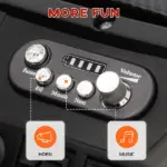 Qaba 2 Seater 24V Kids Electric Car with Remote Control, 3 Speed, LED Lights, Music, Horn, Spring Suspension, Slow Start, Red - Image 9