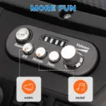 Qaba 2 Seater 24V Kids Electric Car with Remote Control, 3 Speed, LED Lights, Music, Horn, Spring Suspension, Slow Start, White - Image 9