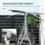 Outsunny 2-Seater Outdoor Porch Swing with Canopy and Table, Patio Swing Chair for Garden, Poolside, Backyard, Gray - Image 4
