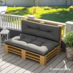 Outsunny 2 Seater Pallet Cushions Outdoor 3.9 Inch Thick Replacement Cushions - Tufted Design for Garden, Patio, Black - Image 2