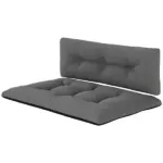 Outsunny 2 Seater Pallet Cushions Outdoor 3.9 Inch Thick Replacement Cushions - Tufted Design for Garden, Patio, Black