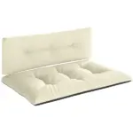 Outsunny 2 Seater Pallet Cushions Outdoor 3.9" Thick Replacement Cushions - Tufted Design for Garden, Patio, Cream White - Image 11
