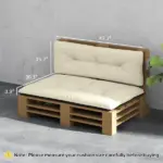 Outsunny 2 Seater Pallet Cushions Outdoor 3.9" Thick Replacement Cushions - Tufted Design for Garden, Patio, Cream White - Image 3