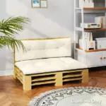Outsunny 2 Seater Pallet Cushions Outdoor 3.9" Thick Replacement Cushions - Tufted Design for Garden, Patio, Cream White - Image 8