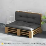 Outsunny 2 Seater Pallet Cushions Outdoor 3.9" Thick Replacement Cushions - Tufted Design for Garden, Patio, Dark Gray - Image 3
