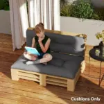 Outsunny 2 Seater Pallet Cushions Outdoor 3.9" Thick Replacement Cushions - Tufted Design for Garden, Patio, Dark Gray - Image 7