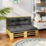 Outsunny 2 Seater Pallet Cushions Outdoor 3.9" Thick Replacement Cushions - Tufted Design for Garden, Patio, Dark Gray - Image 8
