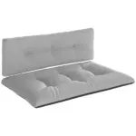 Outsunny 2 Seater Pallet Cushions Outdoor 3.9" Thick Replacement Cushions - Tufted Design for Garden, Patio, Light Gray - Image 11