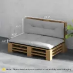 Outsunny 2 Seater Pallet Cushions Outdoor 3.9" Thick Replacement Cushions - Tufted Design for Garden, Patio, Light Gray - Image 3