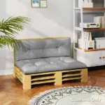 Outsunny 2 Seater Pallet Cushions Outdoor 3.9" Thick Replacement Cushions - Tufted Design for Garden, Patio, Light Gray - Image 8