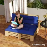 Outsunny 2 Seater Pallet Cushions Outdoor 3.9 Inch Thick Replacement Cushions - Tufted Design for Garden, Patio, Navy Blue - Image 7