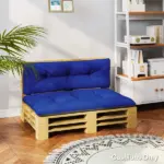 Outsunny 2 Seater Pallet Cushions Outdoor 3.9 Inch Thick Replacement Cushions - Tufted Design for Garden, Patio, Navy Blue - Image 8