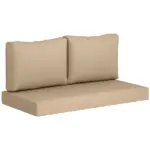 3 Piece Outdoor Loveseat Cushion Set with Removable Covers, Beige - Image 11