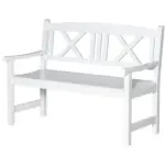 Outsunny 2-Seater Wooden Garden Bench, 4FT Outdoor Patio Loveseat with Unique X-Shape Back for Yard, Lawn, Porch, White - Image 11