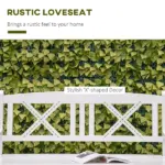 Outsunny 2-Seater Wooden Garden Bench, 4FT Outdoor Patio Loveseat with Unique X-Shape Back for Yard, Lawn, Porch, White - Image 4