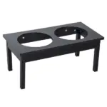 PawHut 2 Stainless Steel Pet Bowls, 23"L Durable Wooden Heavy Duty Dog Feeding Station - Black - Image 9