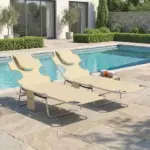 2 Tanning Chairs with Face Hole, 5-Level Adjustable Outdoor Chaise Lounge Chair with Pillow for Beach, Pool, Beige - Image 9