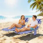 2 Tanning Chairs with Face Hole, 5-Level Adjustable Outdoor Chaise Lounge Chair with Pillow for Beach, Pool, Blue Stripe - Image 10