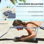Outsunny 2 Tanning Chairs with Face Hole, 5-Level Adjustable Outdoor Chaise Lounge Chair with Pillow for Beach, Pool, Gray - Image 5