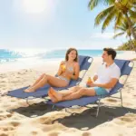 Outsunny 2 Tanning Chairs with Face Hole, 5-Level Adjustable Outdoor Chaise Lounge Chair with Pillow for Beach, Pool, Gray - Image 10