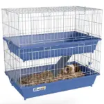 PawHut 2-Tier Guinea Pig Cage, Ferret Cage, Chinchilla Cage, Small Animal Cage Indoor with Dish and Bottle, 2 Doors, Deep Bottoms, Ramp, 28", Blue - Image 11