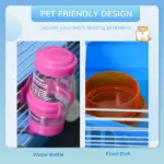 PawHut 2-Tier Hamster Cage Gerbil House with Portable Carry Handles, Anti-Pinning, Plastic Tray, Water Bottle, Food Dishes, Blue - Image 5
