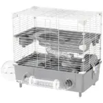 2-Tier Hamster Cage with Sand Bathroom, Running Wheel, Water Bottle, Tubes, Accessories, for Dwarf Hamster, Gray