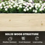 Outsunny 2-Tier Raised Garden Bed with Trellis, Elevated Planter Box for Climbing Plants, Natural - Image 8