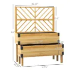Outsunny 2 Tier Raised Garden Bed with Trellis, Wooden Elevated Planter Box with Legs and Metal Corners, for Vegetables, Flowers, Herbs, Natural - Image 3