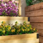 Outsunny 2 Tier Raised Garden Bed with Trellis, Wooden Elevated Planter Box with Legs and Metal Corners, for Vegetables, Flowers, Herbs, Natural - Image 8