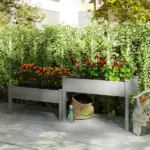 Outsunny 2 Tier Raised Garden Bed, Wooden Elevated Planter Box with Legs, Outdoor Plant Bed for Flowers Vegetables Herbs Gray - Image 10