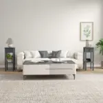2-Tier Side Table Set of 2, with Drawer and Shelf, End Tables for Living Room, Hallway, Gray - Image 2
