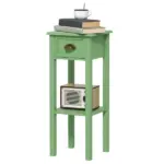 HOMCOM 2-Tier Side Table with Drawer and Shelf, End Table for Living Room and Hallway, Green