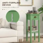 HOMCOM 2-Tier Side Table with Drawer and Shelf, End Table for Living Room and Hallway, Green - Image 6