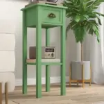 HOMCOM 2-Tier Side Table with Drawer and Shelf, End Table for Living Room and Hallway, Green - Image 8