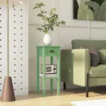 HOMCOM 2-Tier Side Table with Drawer and Shelf, End Table for Living Room and Hallway, Green - Image 10