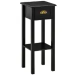 HOMCOM 2-Tier Side Table with Drawer, Narrow End Table for Space Saving, Slim Nightstand with Shelf Metal Knob for Living Room Hallway, Black