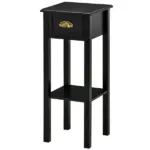 HOMCOM 2-Tier Side Table with Drawer, Narrow End Table for Space Saving, Slim Nightstand with Shelf Metal Knob for Living Room Hallway, Black - Image 10