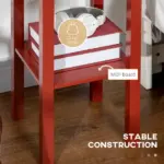 HOMCOM 2-Tier Side Table with Drawer Narrow End Table Red for Living Room Bedroom - Image 4