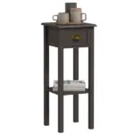 HOMCOM 2-Tier Side Table with Drawer Shelf, End Table for Living Room Hallway, Coffee - Image 11
