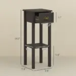 HOMCOM 2-Tier Side Table with Drawer Shelf, End Table for Living Room Hallway, Coffee - Image 3