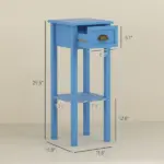 2-Tier Side Table with Drawer Shelf, End Table for Living Room Hallway, Light Blue - Image 3