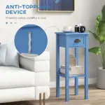 2-Tier Side Table with Drawer Shelf, End Table for Living Room Hallway, Light Blue - Image 6