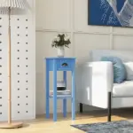 2-Tier Side Table with Drawer Shelf, End Table for Living Room Hallway, Light Blue - Image 10