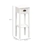 2-Tier Side Tables Set of 2 with Drawer and Shelf, 2 Pieces End Tables for Living Room and Hallway, White - Image 3