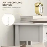 2-Tier Side Tables Set of 2 with Drawer and Shelf, 2 Pieces End Tables for Living Room and Hallway, White - Image 6