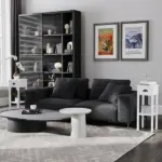 2-Tier Side Tables Set of 2 with Drawer and Shelf, 2 Pieces End Tables for Living Room and Hallway, White - Image 10
