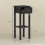 2-Tier Side Tables Set of 2 with Drawer Shelf, 2 Pieces End Tables for Living Room Hallway, Black - Image 3
