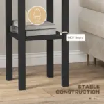 2-Tier Side Tables Set of 2 with Drawer Shelf, 2 Pieces End Tables for Living Room Hallway, Black - Image 5